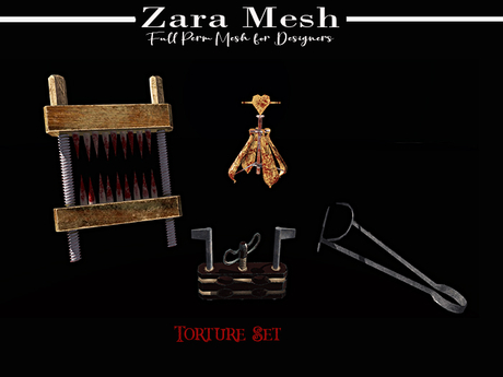 Second Life Marketplace - Zara Mesh - Horror - Torture Set - FULL PERM MESH
